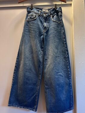 We the Free (Free People) Wide Leg Vintage Blue Denim Jeans